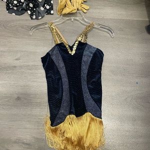 Beautiful BLUE and Gold with gloves tap costume